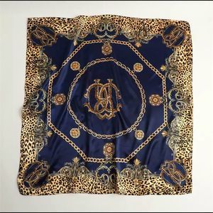 Square Scarve  52cm Silk Leopard Print Chain Pattern Scarf